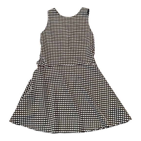 EIGHT SIXTY, WOMENS, BLACK WITH WHITE CHECK PRINT, SKATER DRESS. SIZE M - Picture 1 of 5